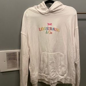 90s Vintage Levi hoodie rainbow embroidered